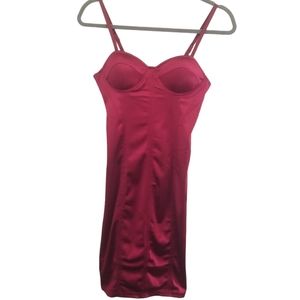 NWT Papaya Women's Red Satin Bodycon Dress Size Small